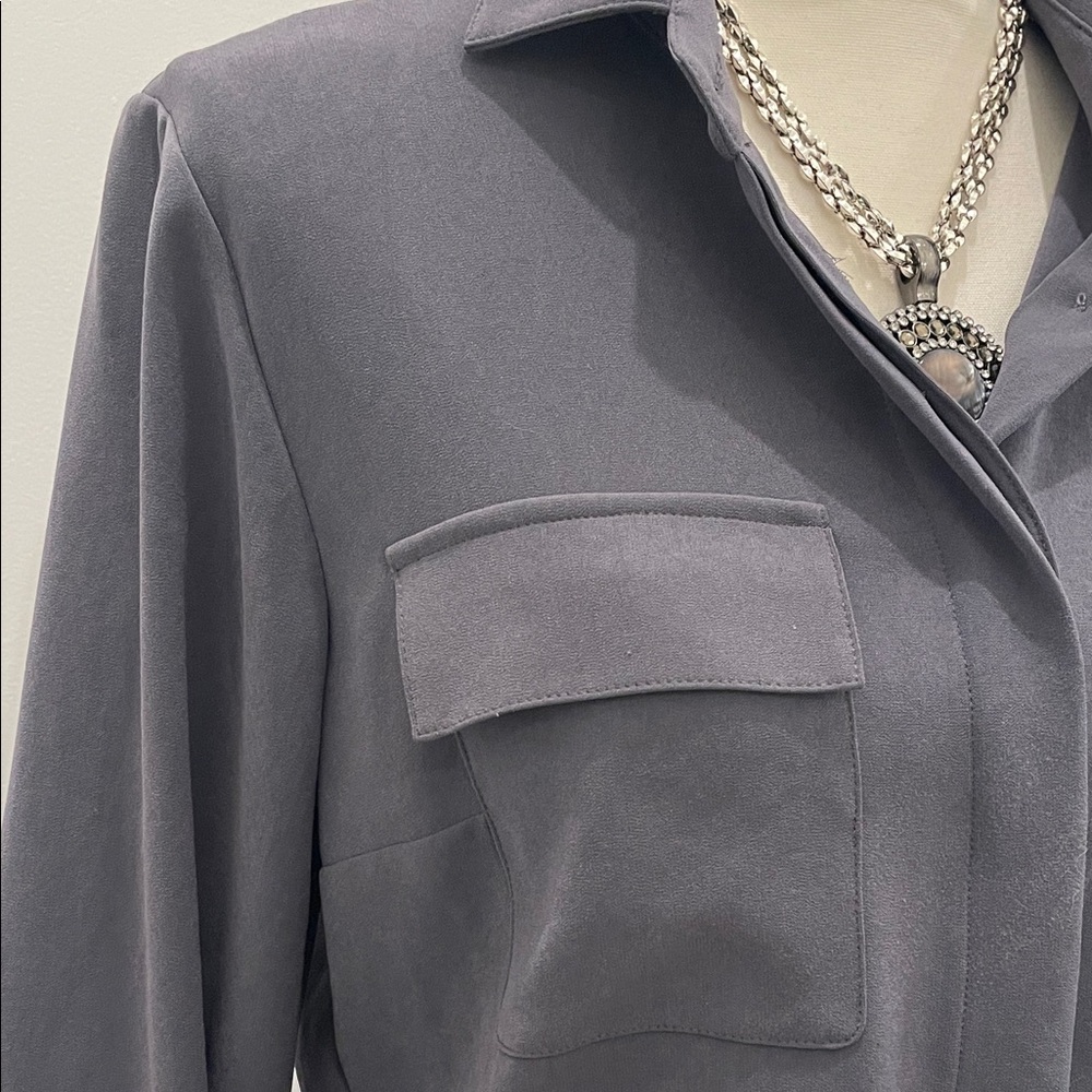 Worth Gray Button Down Shirt. Hidden Button Plack… - image 3